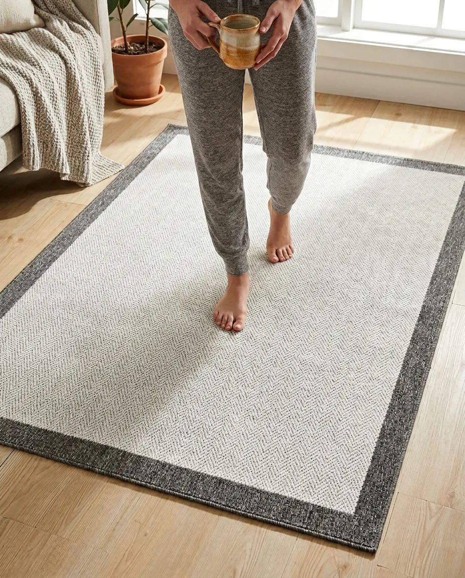 Krem Antrasit Sisal Halı