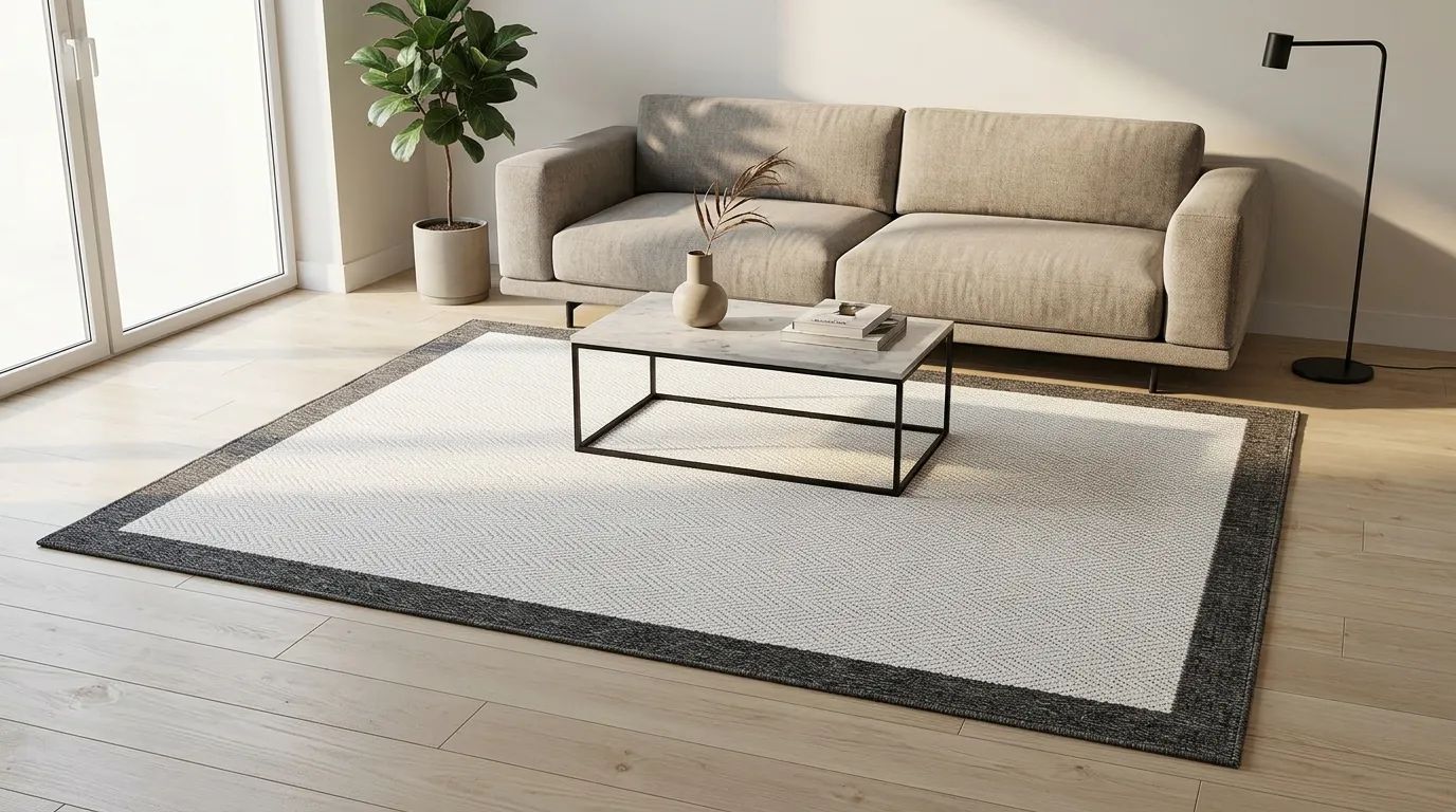 Krem Antrasit Sisal Halı
